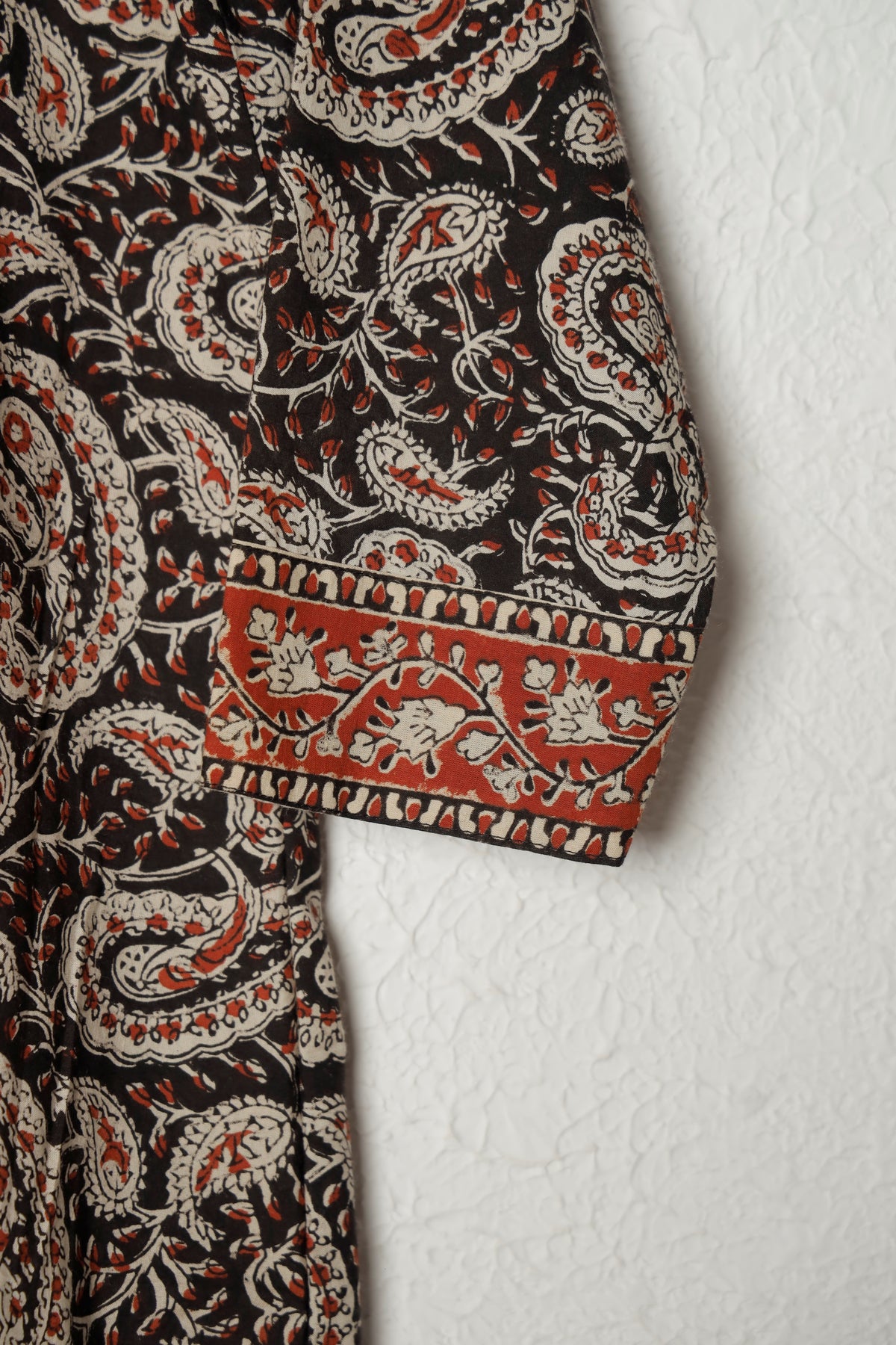 Black Printed Cotton Short Kurta
