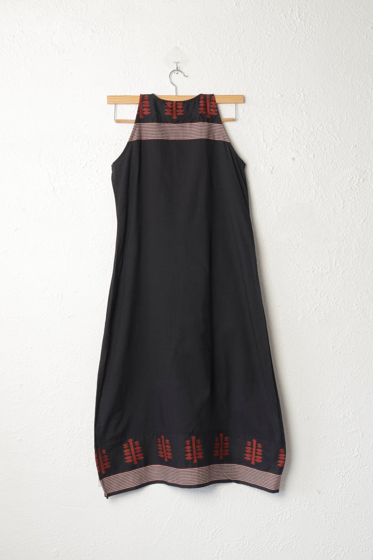 Black, Maroon and Grey Handloom Cotton Dress