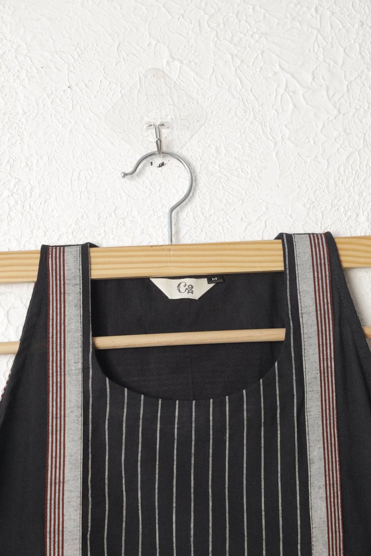 Black, Maroon and Grey Handloom Cotton Dress