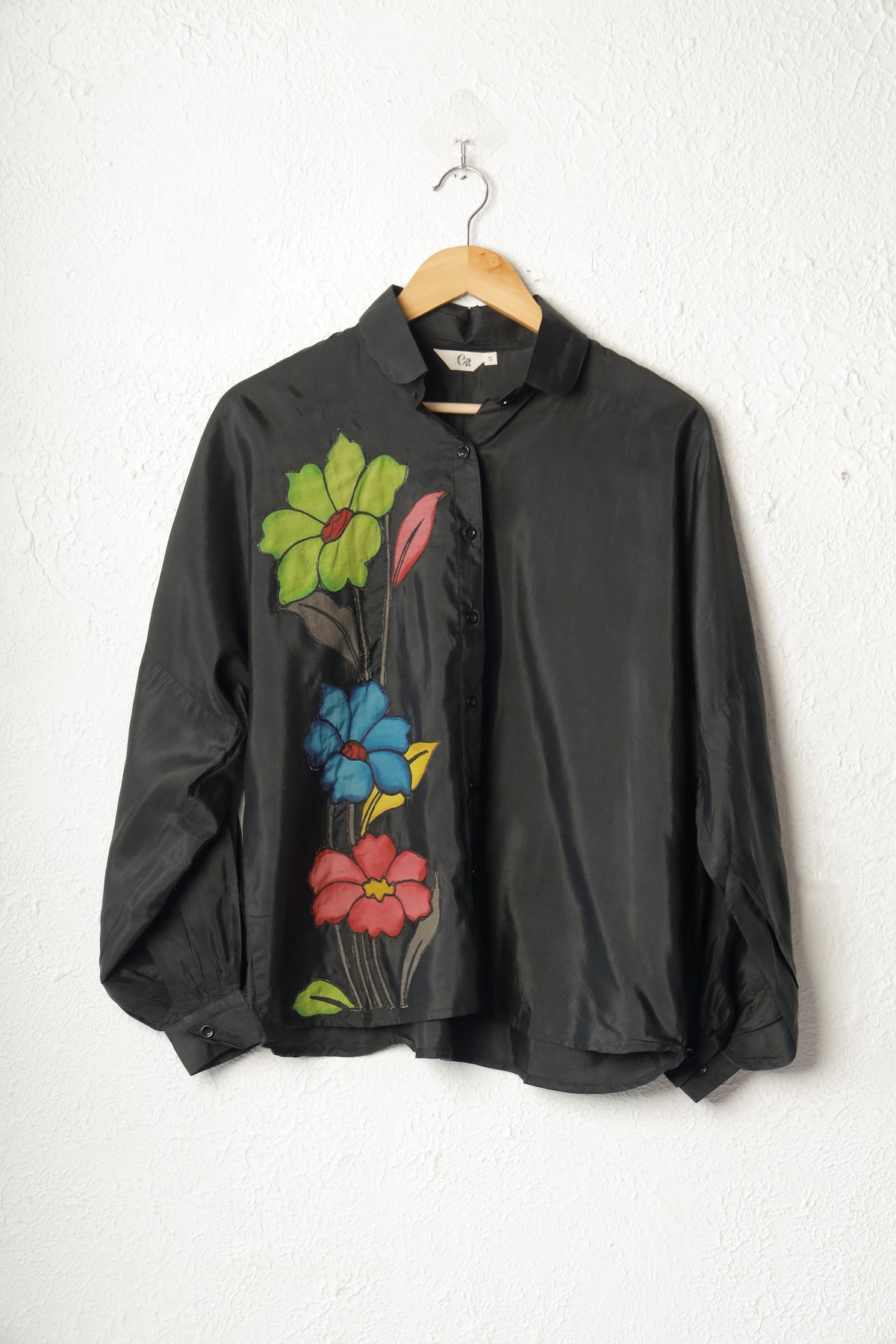 Black Silk Kalamkari Patchwork Top