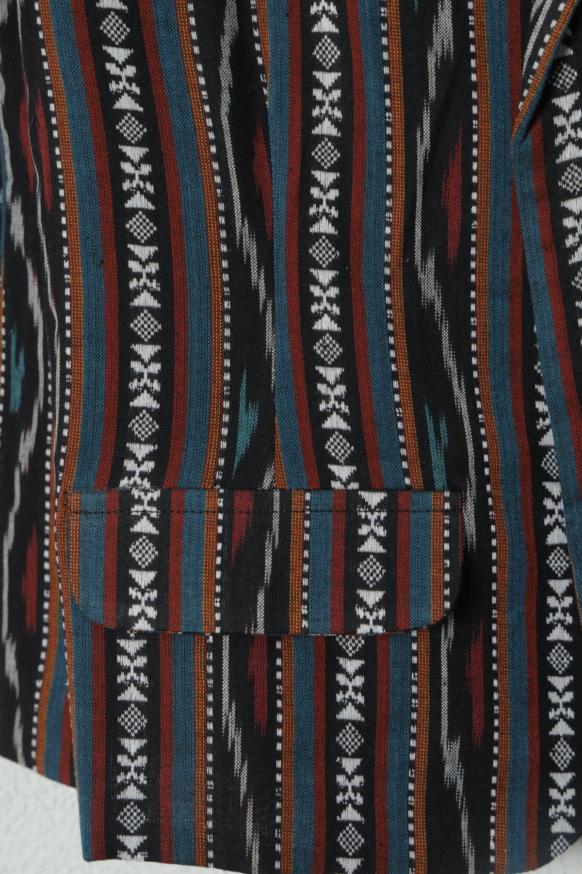 Black Ikkat weave Cotton  Jacket 