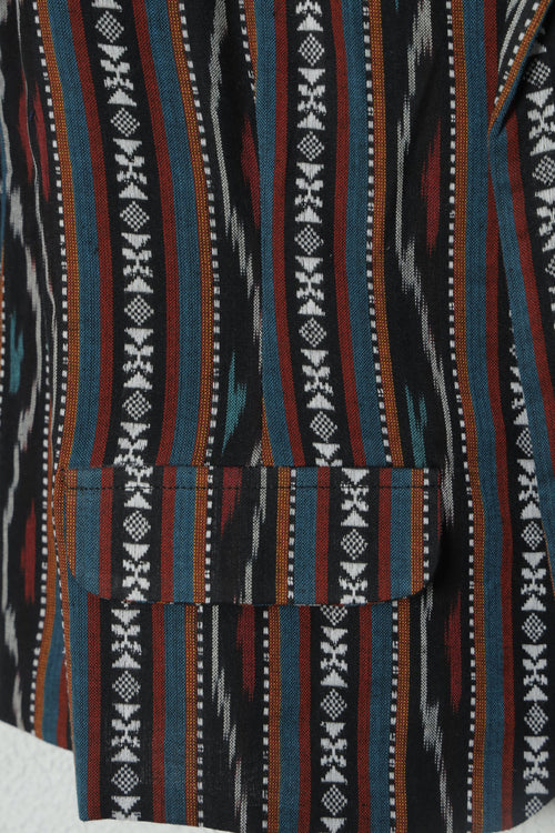 Black Ikkat weave Cotton  Jacket 