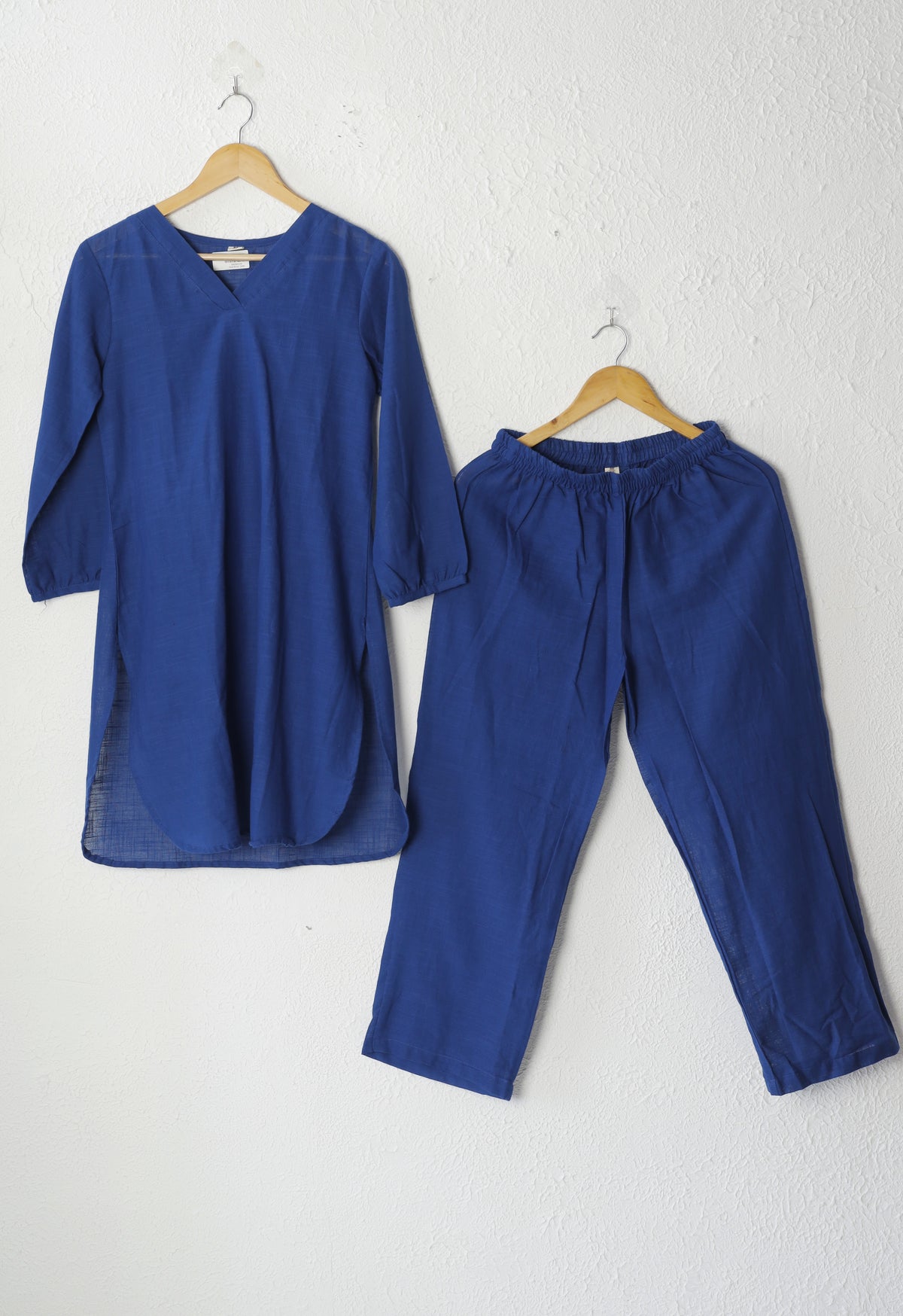 Blue Solid Cotton co-ord set