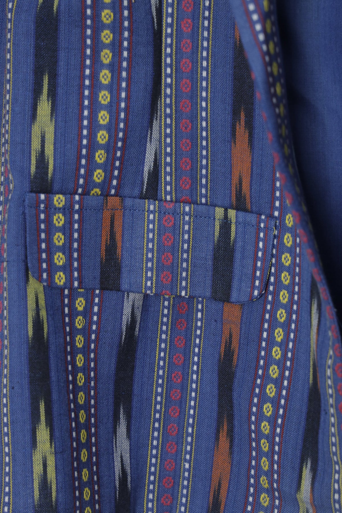 Blue Ikkat weave Cotton  Jacket 