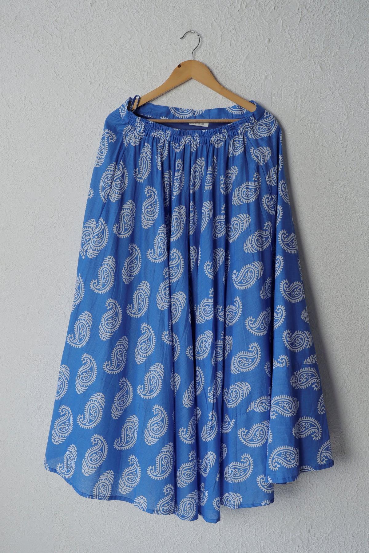 Blue and White Printed Cotton Skirt Set