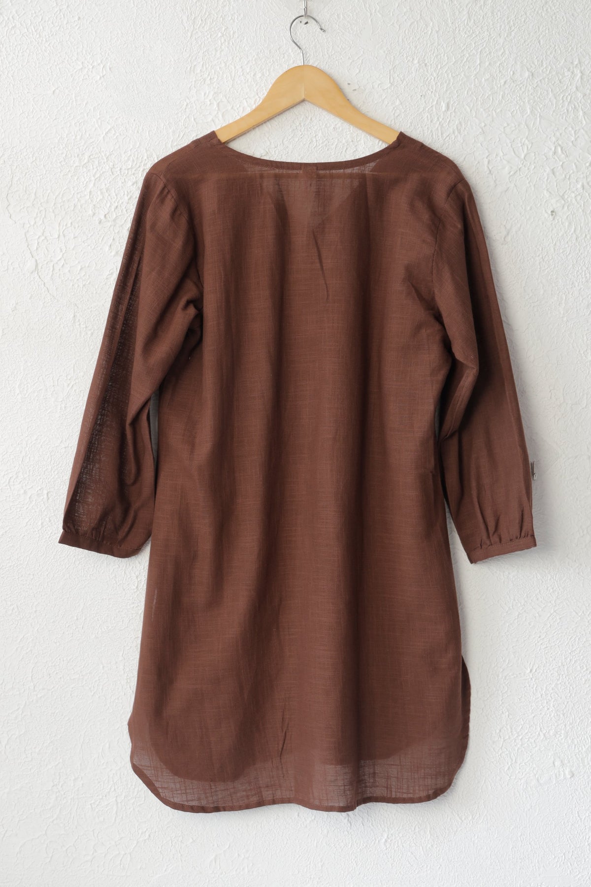 Chocolate Brown Solid Cotton co-ord set