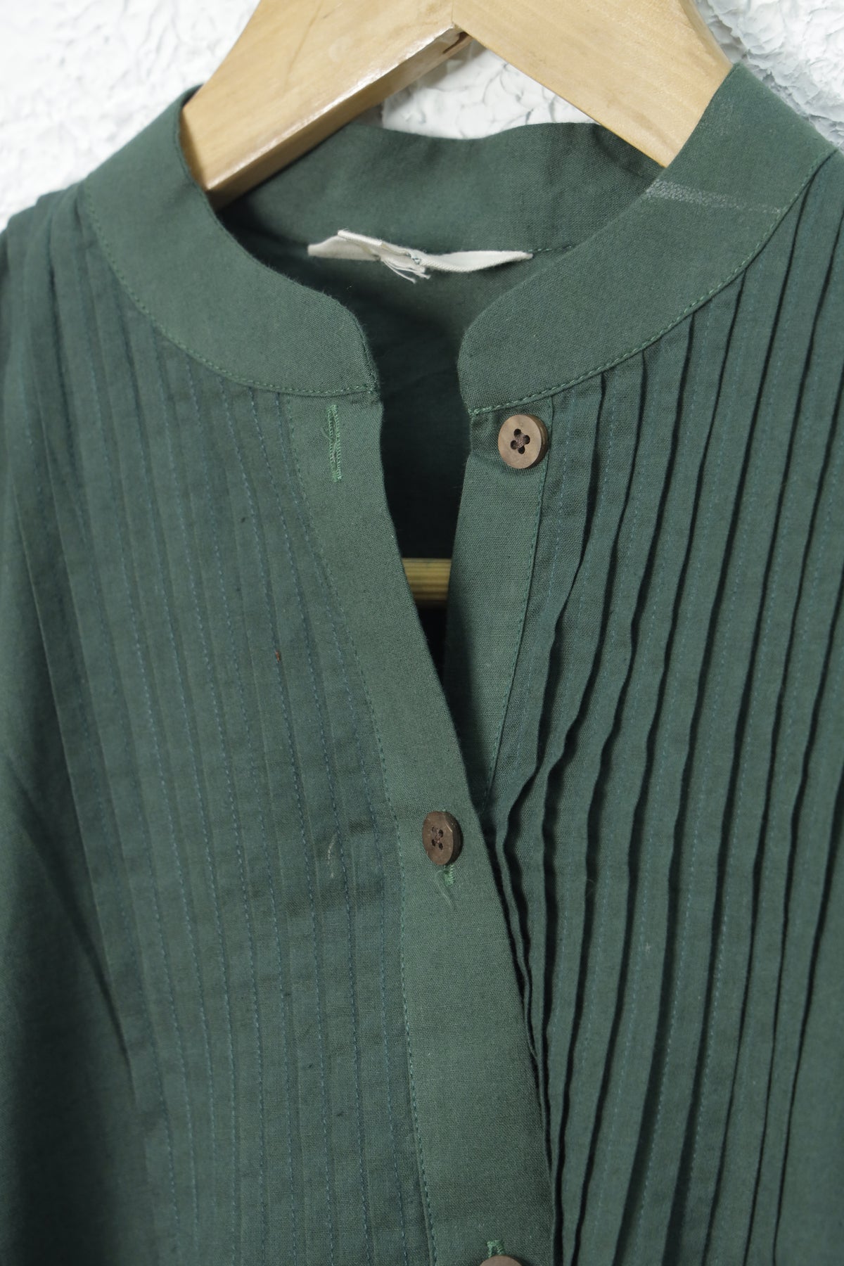 Dark Green Pintex Cotton Dress