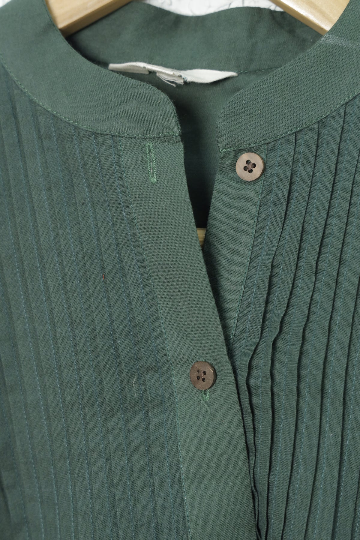 Dark Green Pintex Cotton Dress