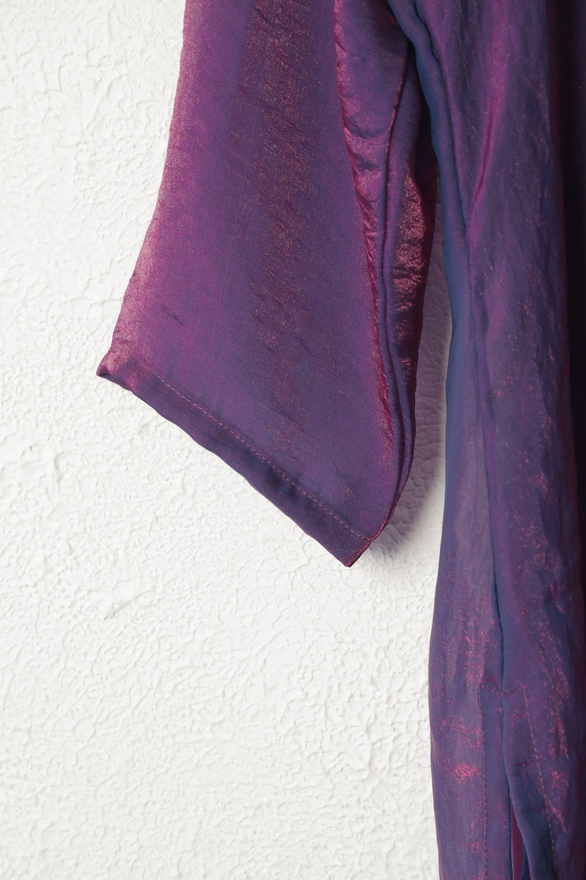 Dark Purple Fendi Chiffon Kurta Set with Lace Work