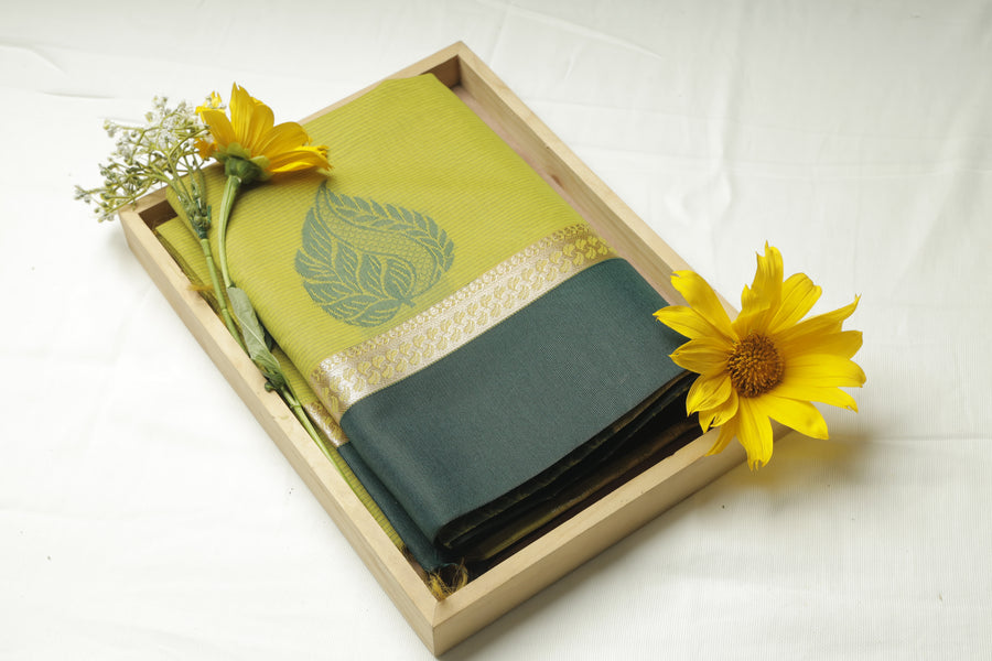 Green Cotton Loom Sari