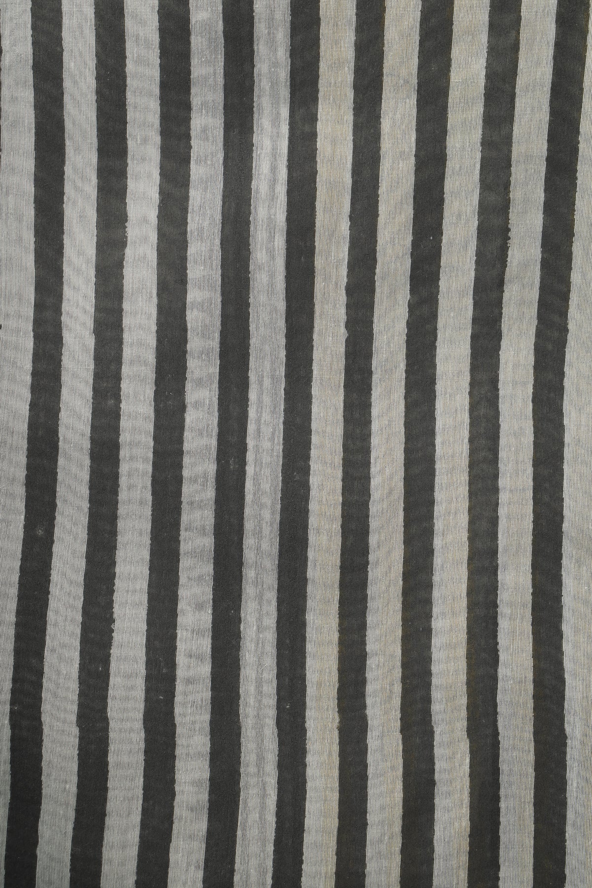 Grey and Black Elephant Print Chanderi Cotton Sari