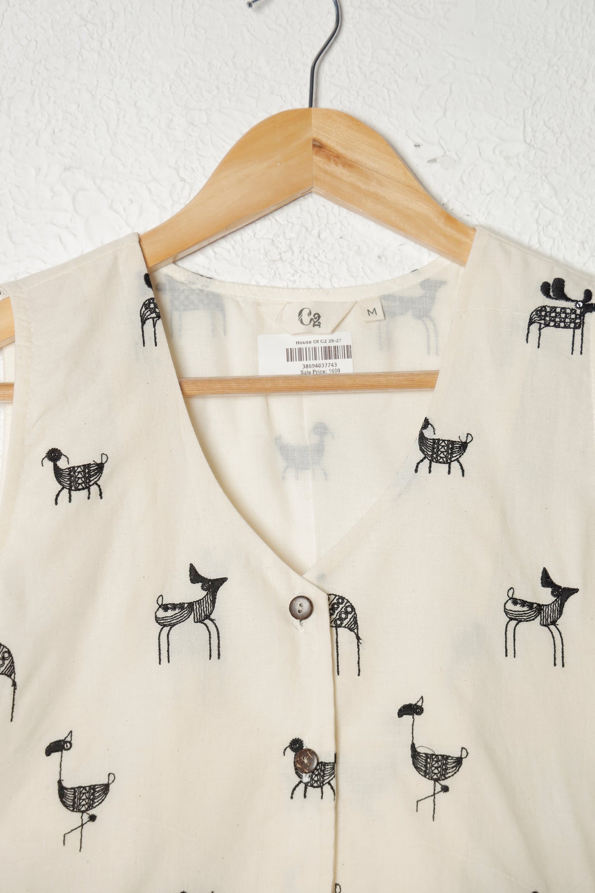 Off-White Embroidered Cotton Jacket