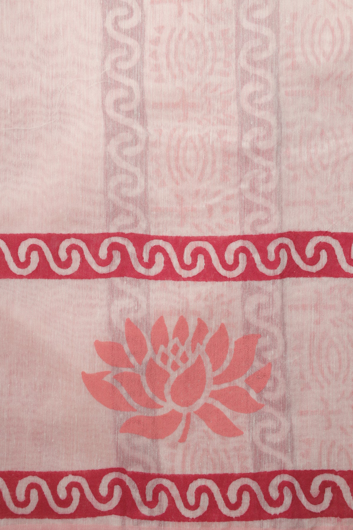 Light Pink All-Over Print Chanderi Cotton Sari