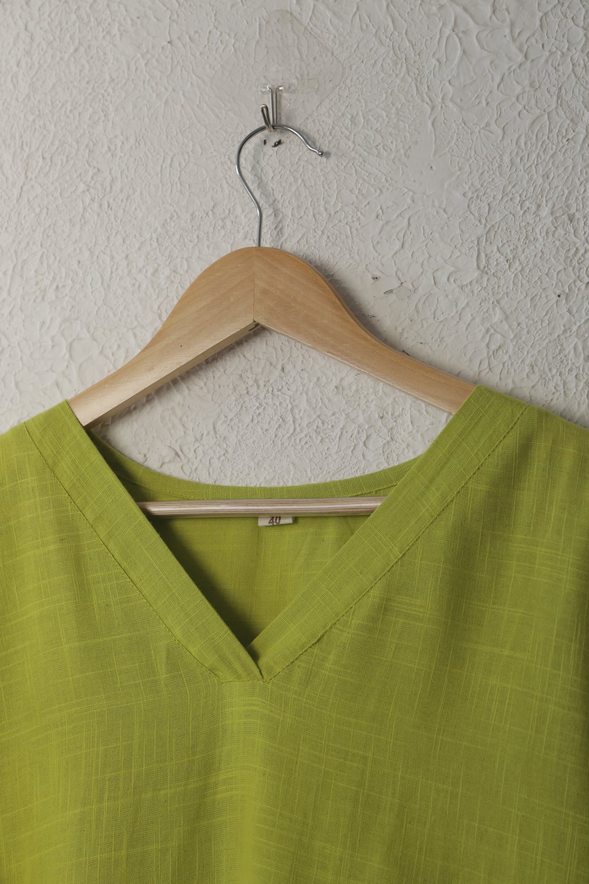Lime Green Solid Cotton co-ord set