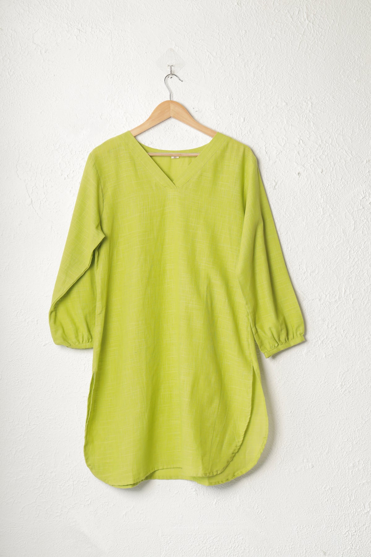 Lime Green Solid Cotton co-ord set