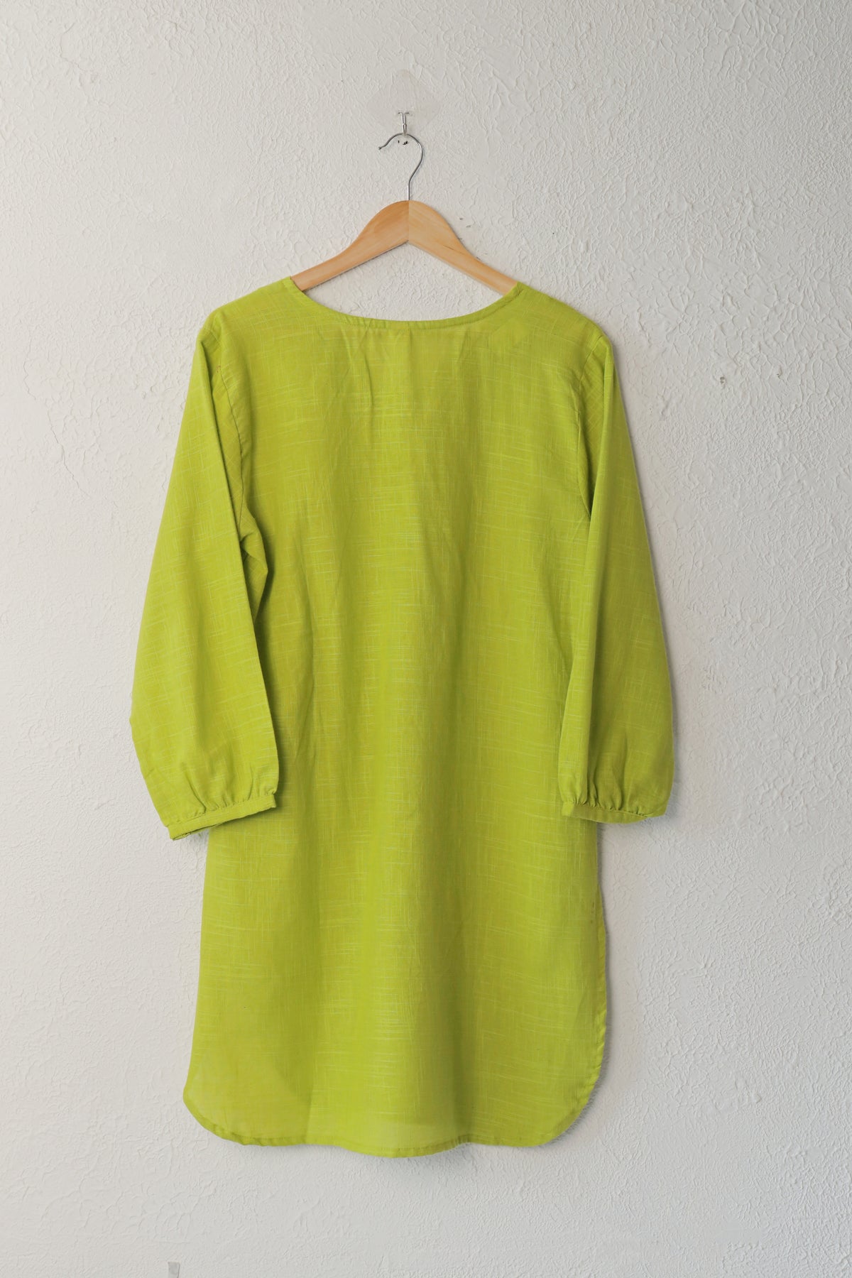 Lime Green Solid Cotton co-ord set