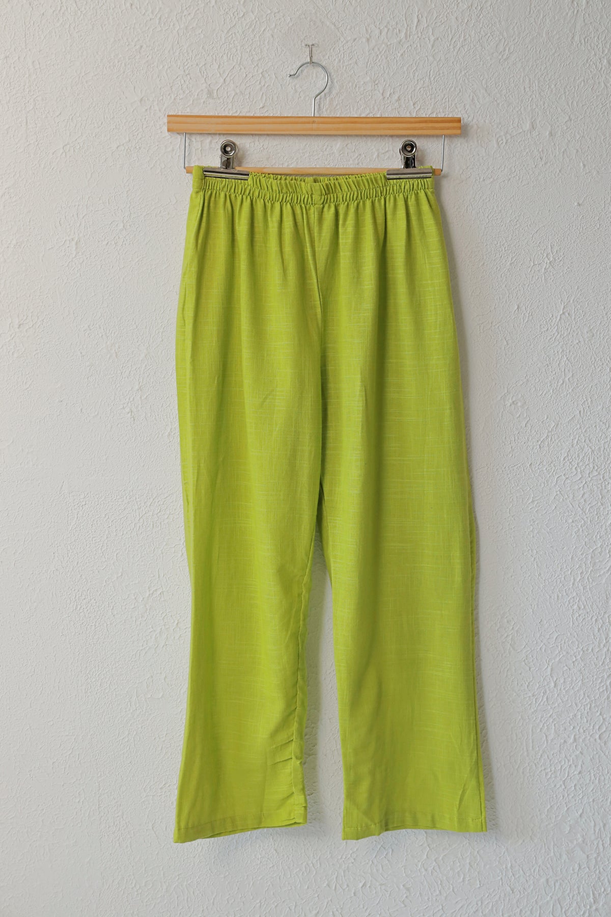 Lime Green Solid Cotton co-ord set