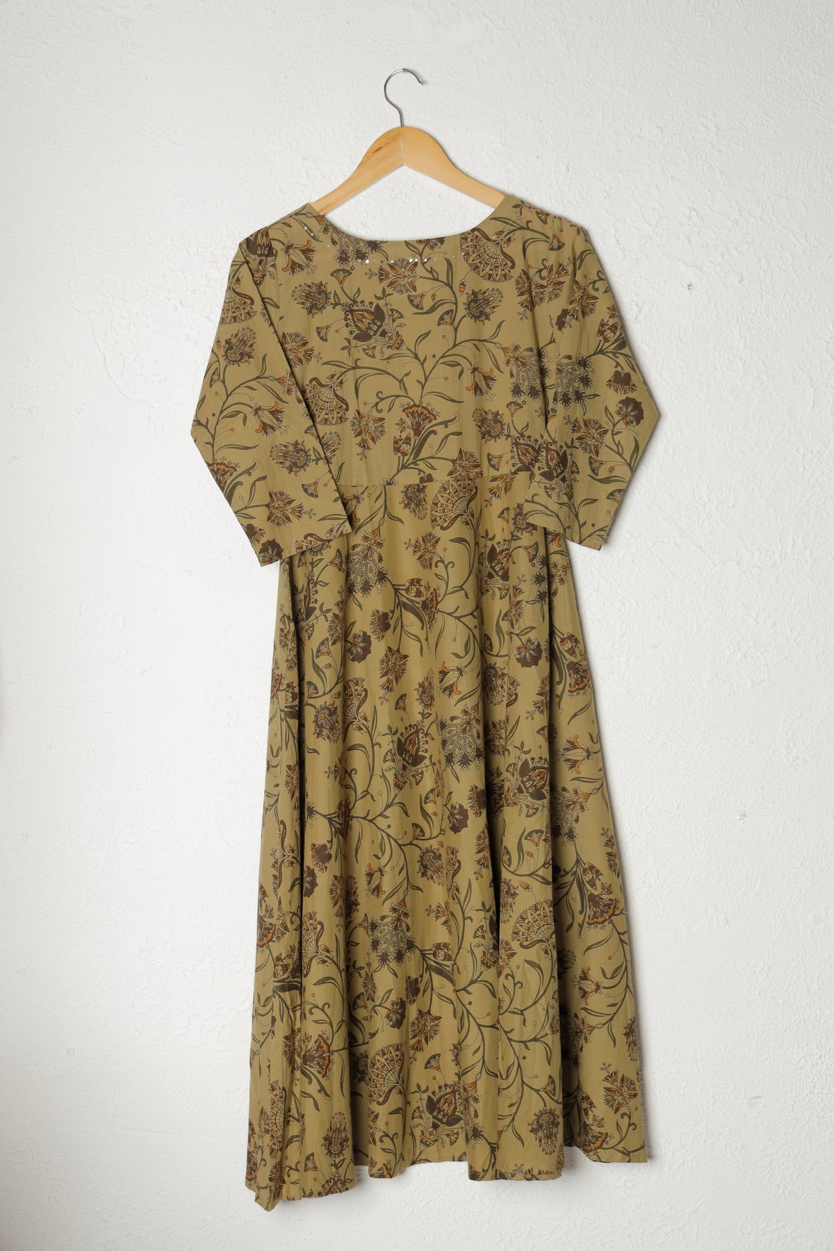 Mehendi Green Printed Cotton Dress