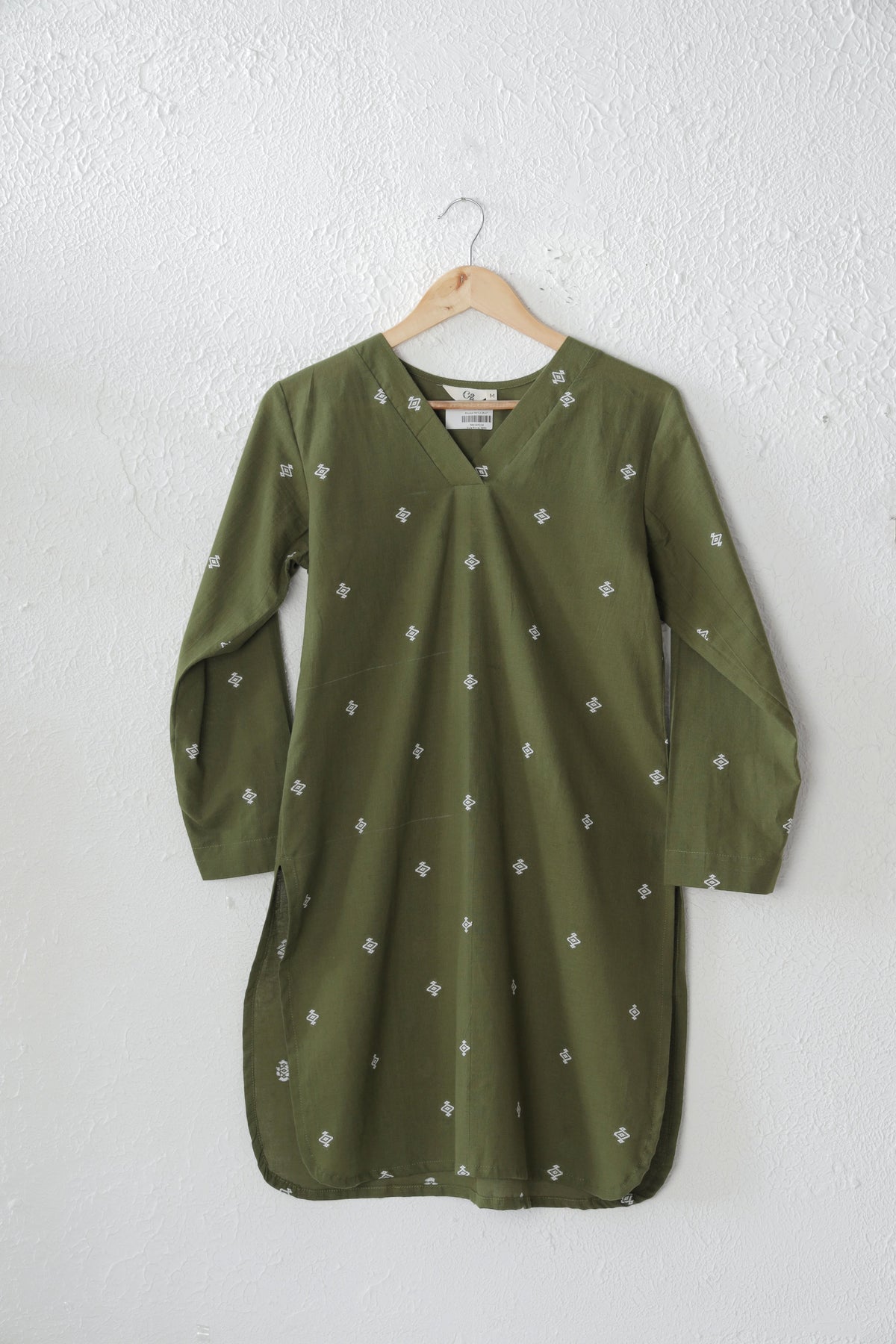 Moss Green Handloom Boti Cotton co-ord set