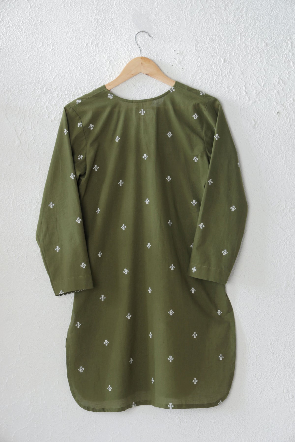 Moss Green Handloom Boti Cotton co-ord set
