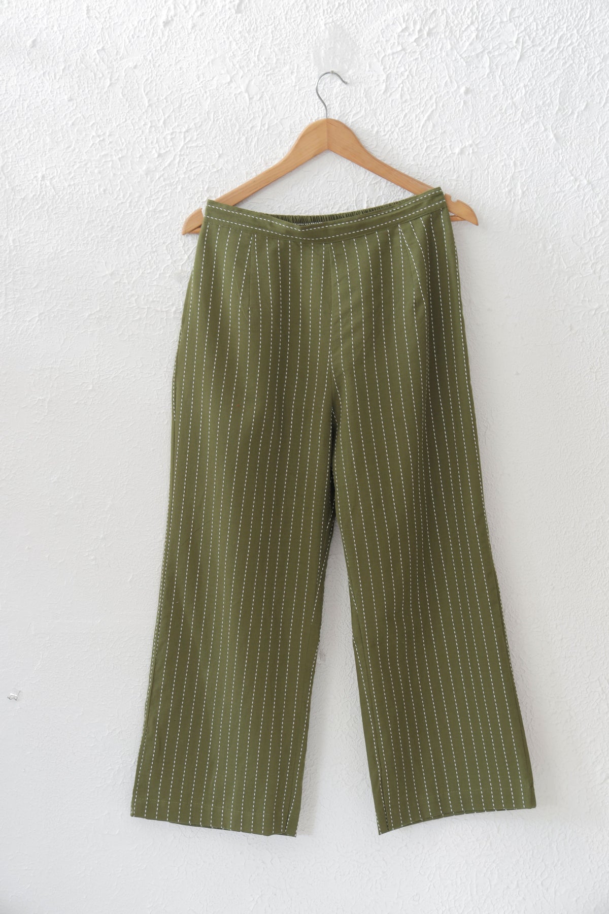 Moss Green Handloom Boti Cotton co-ord set