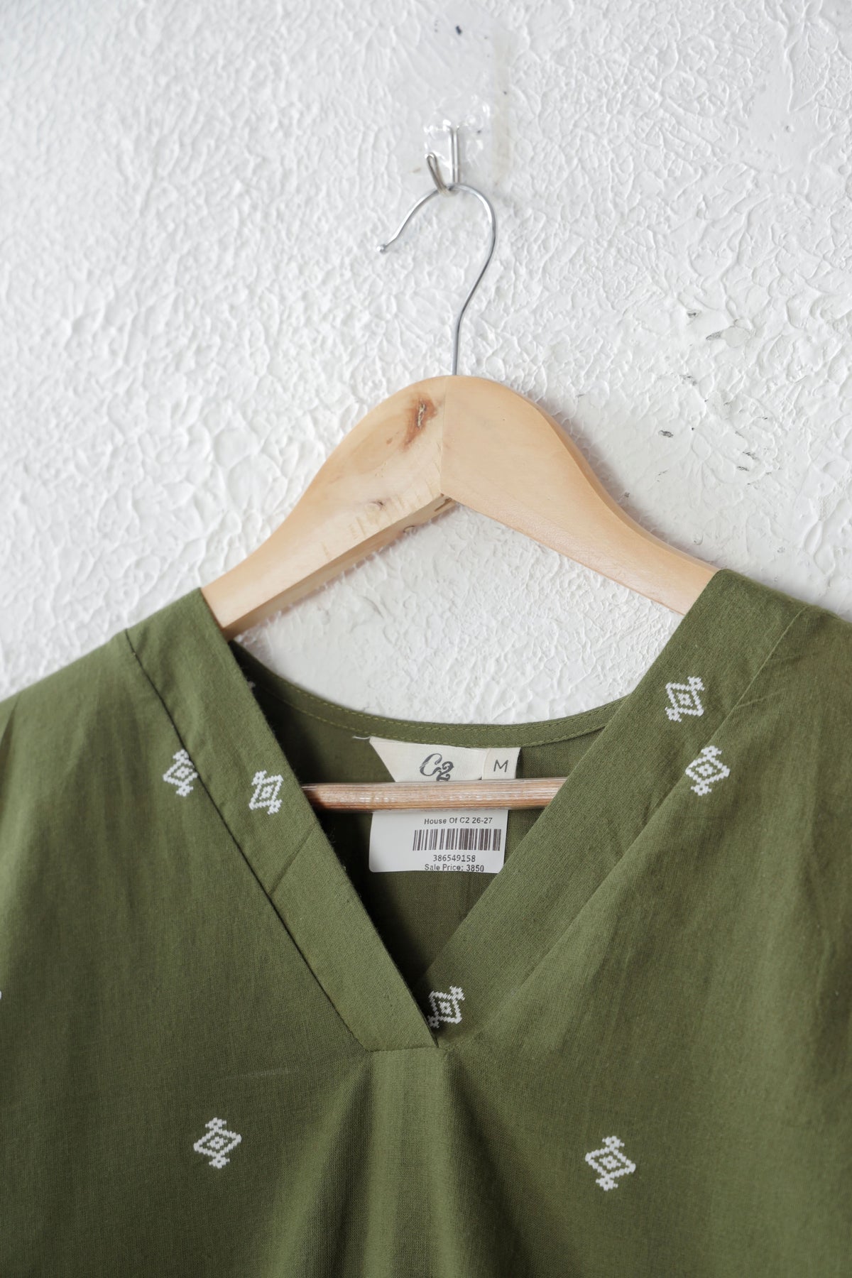 Moss Green Handloom Boti Cotton co-ord set