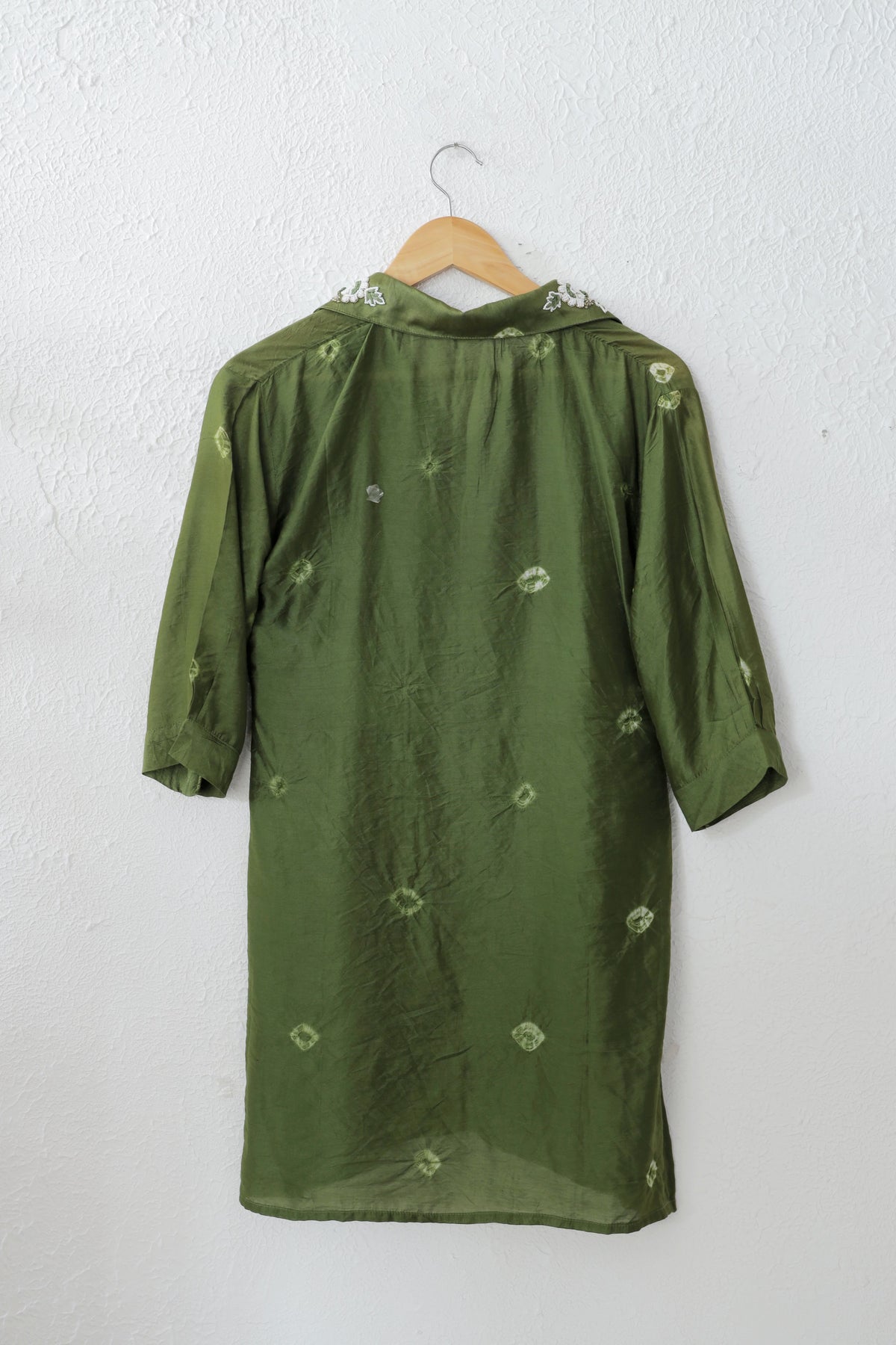Moss Green Embroidered Batik Muslin co-ord set