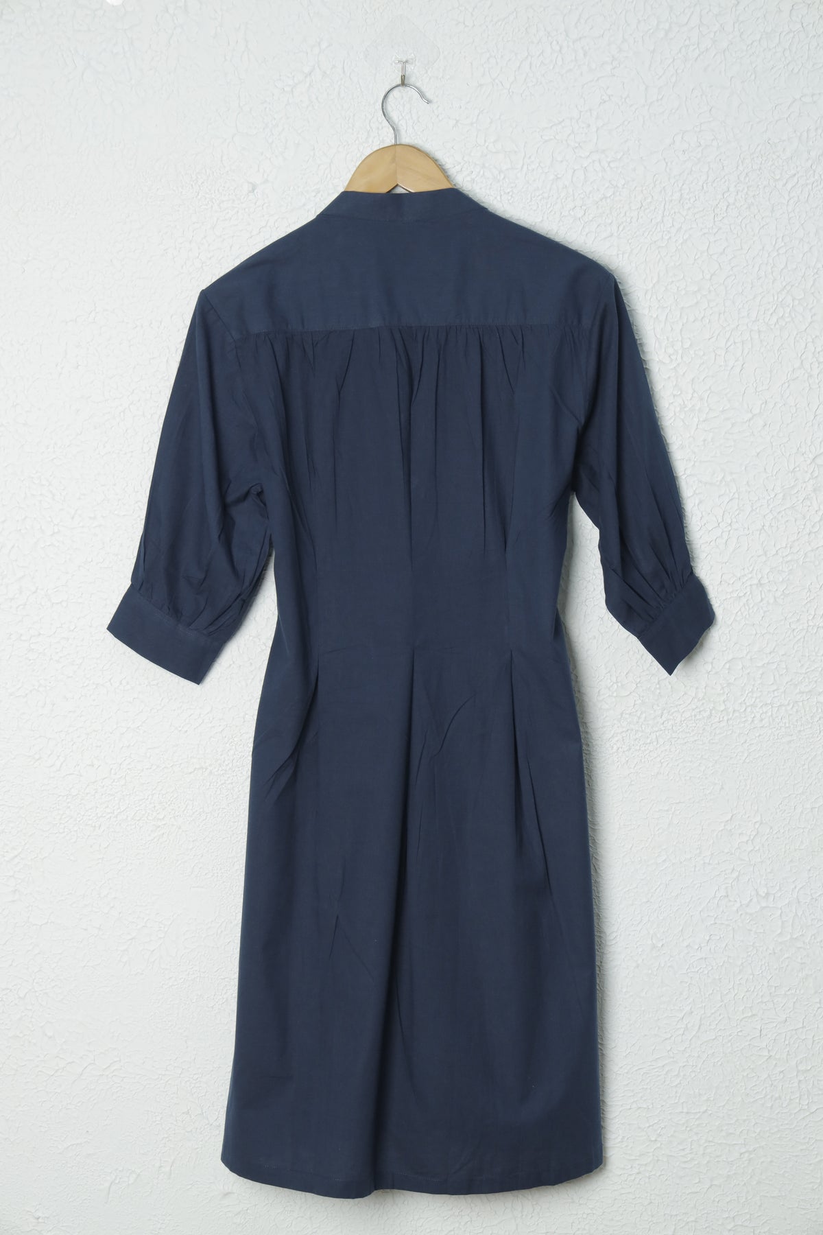 Navy Blue Pintex Cotton Dress