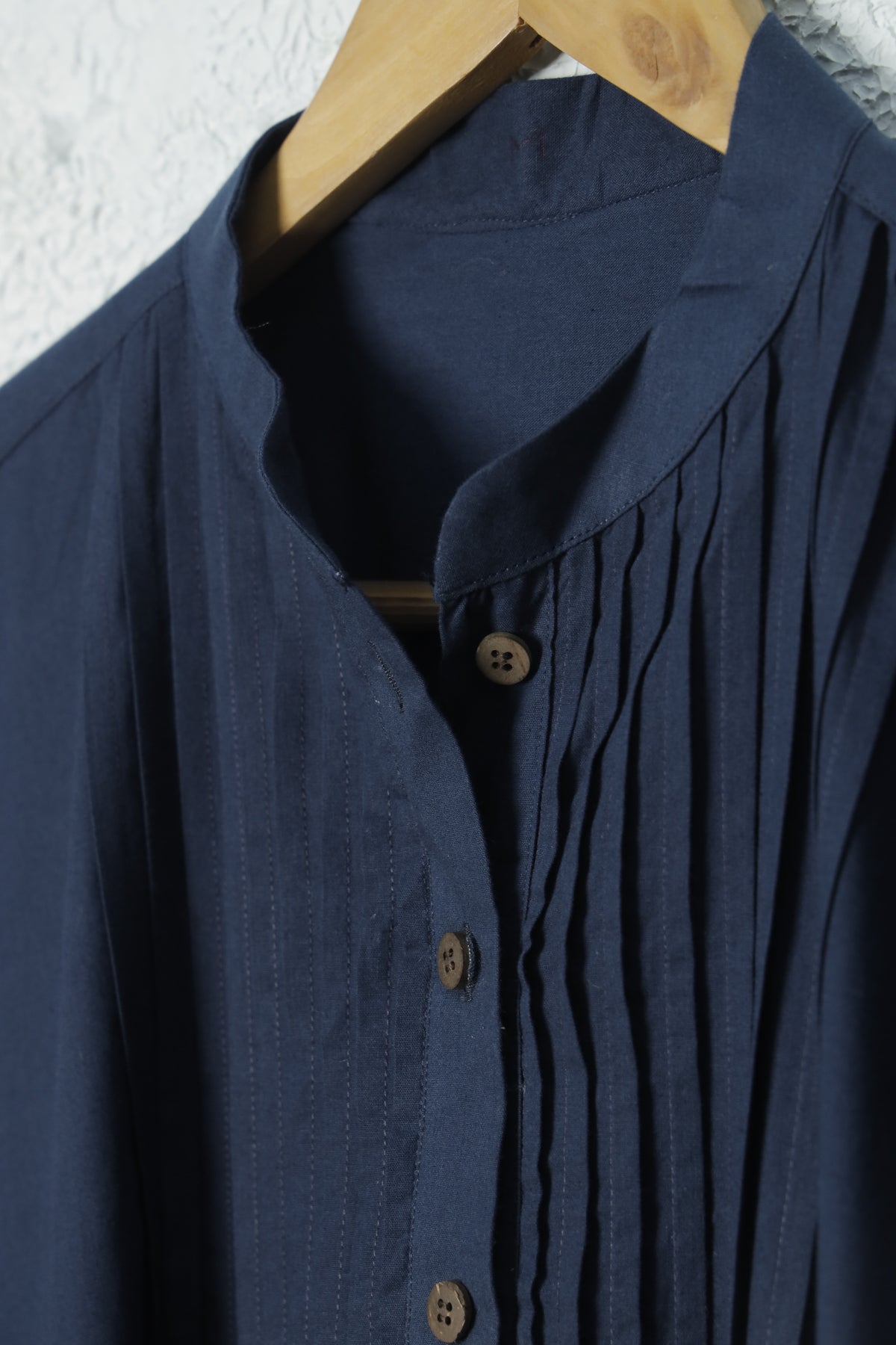 Navy Blue Pintex Cotton Dress