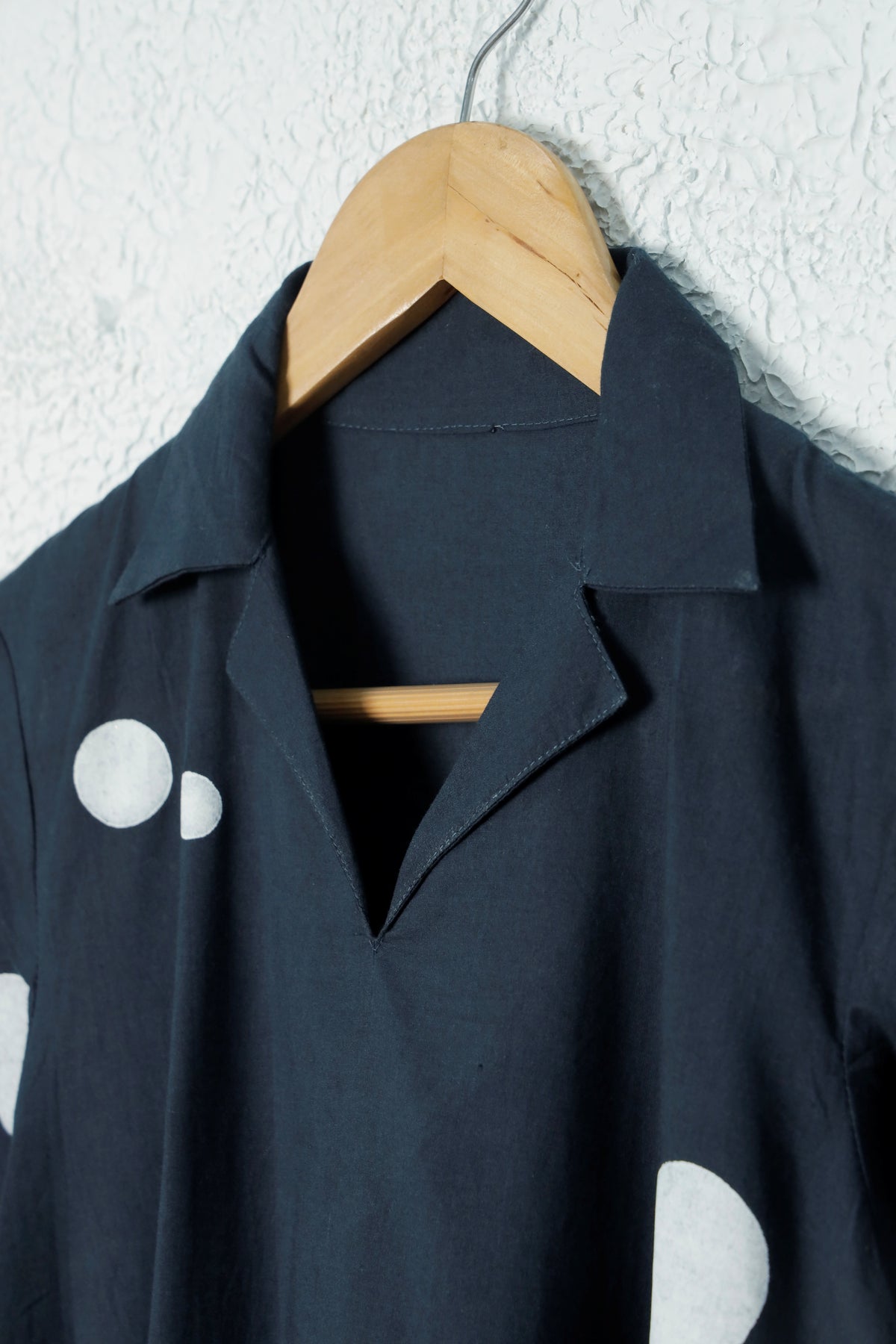 Navy Blue Polka Dot Cotton Dress