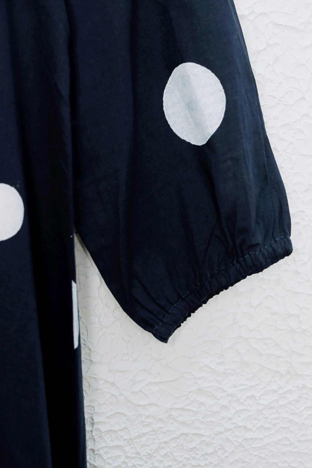 Navy Blue Polka Dot Cotton Dress