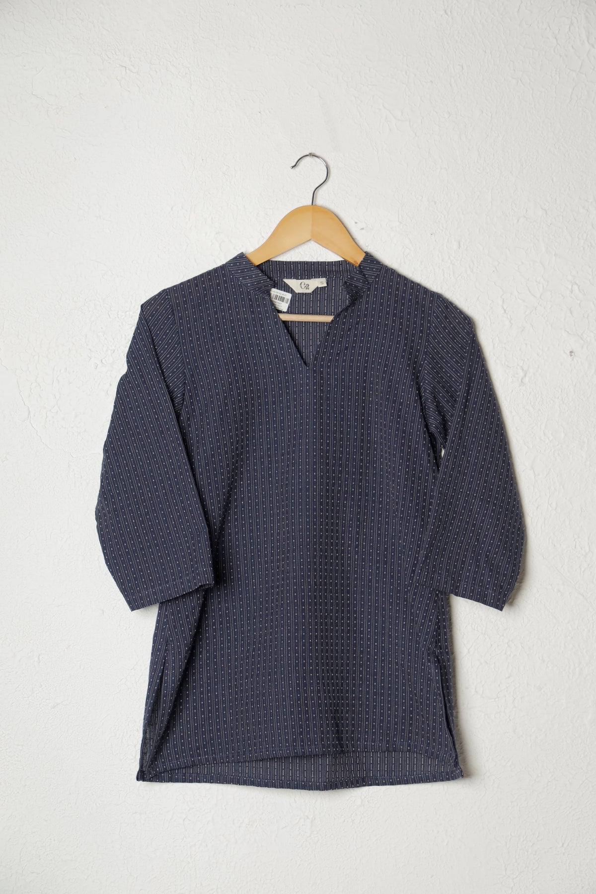 Navy Blue Woven Handloom Cotton Top