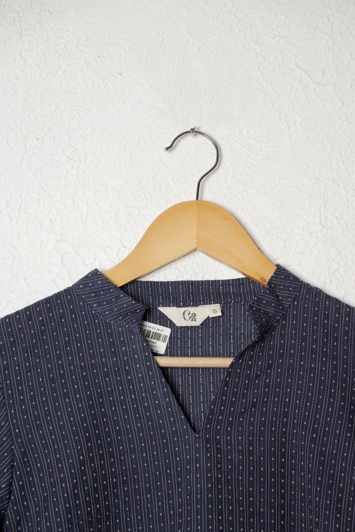 Navy Blue Woven Handloom Cotton Top