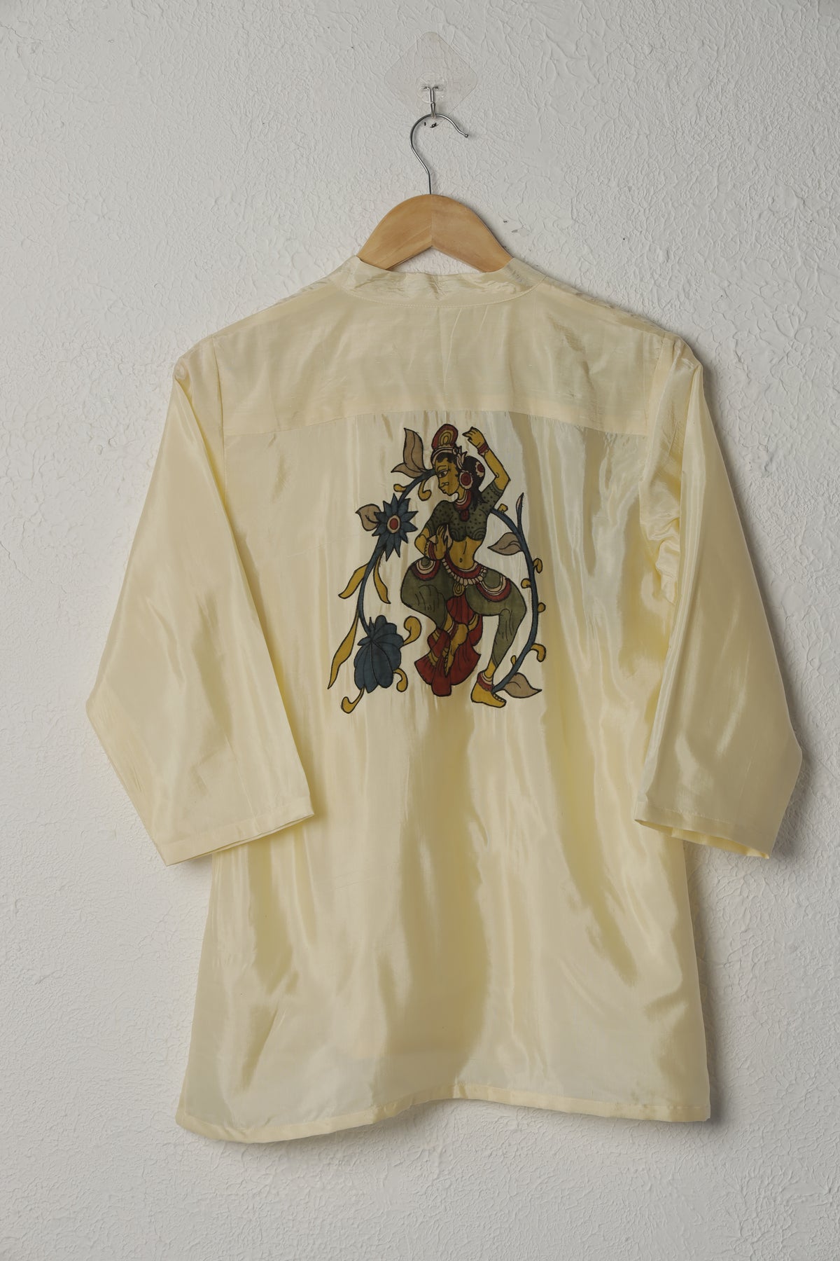 Off-White Silk Kalamkari Patchwork Top