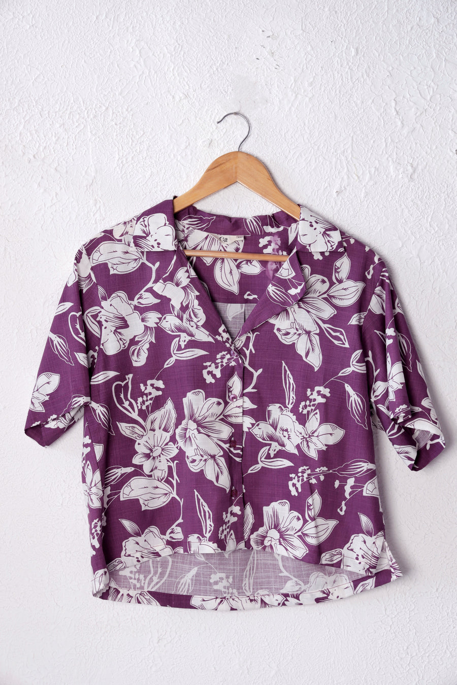 Purple Printed Cotton Shirt
