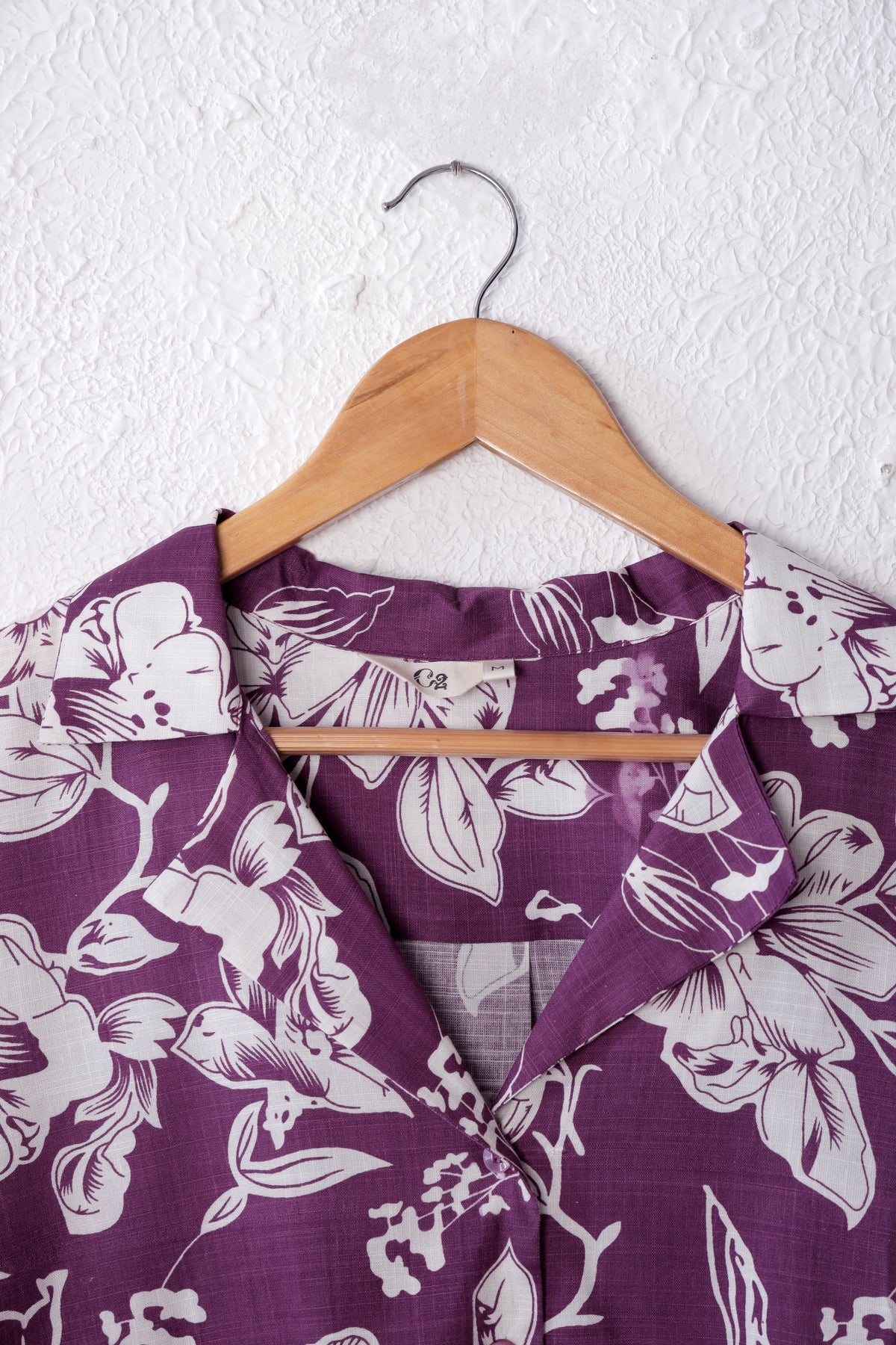 Purple Printed Cotton Shirt