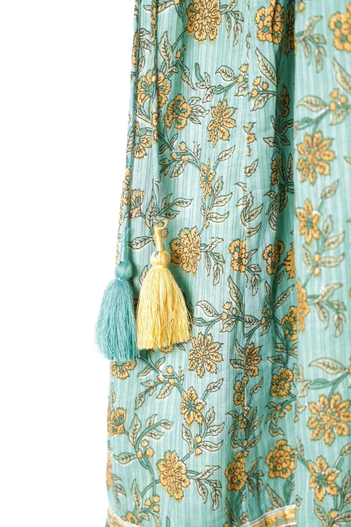 Rama Green Block Print Cotton Dress