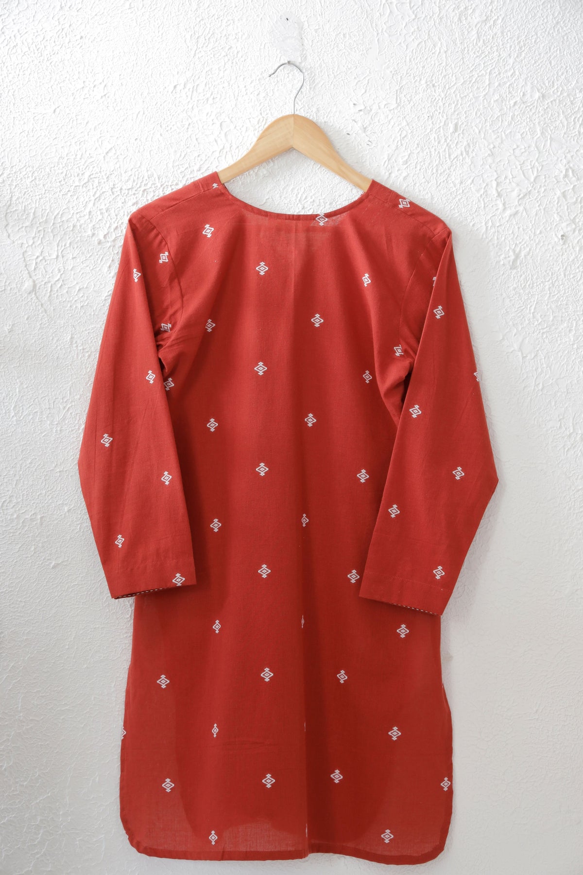 Red Handloom Boti Cotton co-ord set