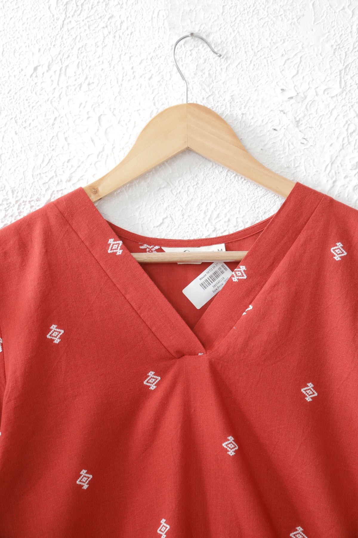 Red Handloom Boti Cotton co-ord set