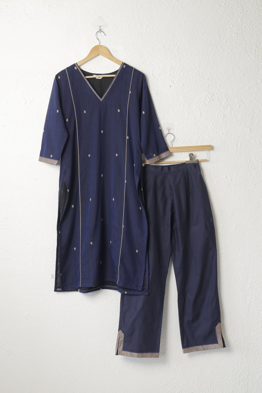 Royal Blue Handloom Cotton Kurta Set