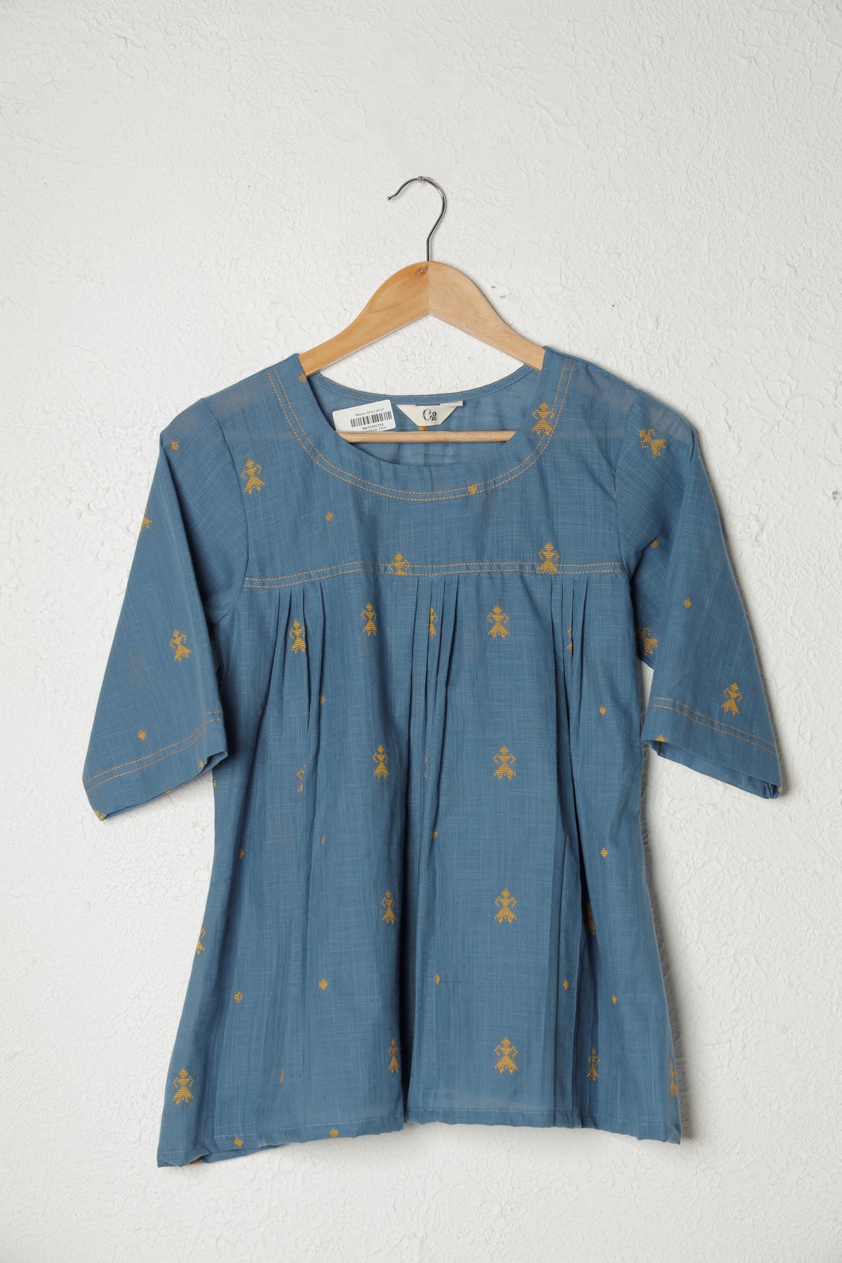 Teal Blue Woven Handloom Top