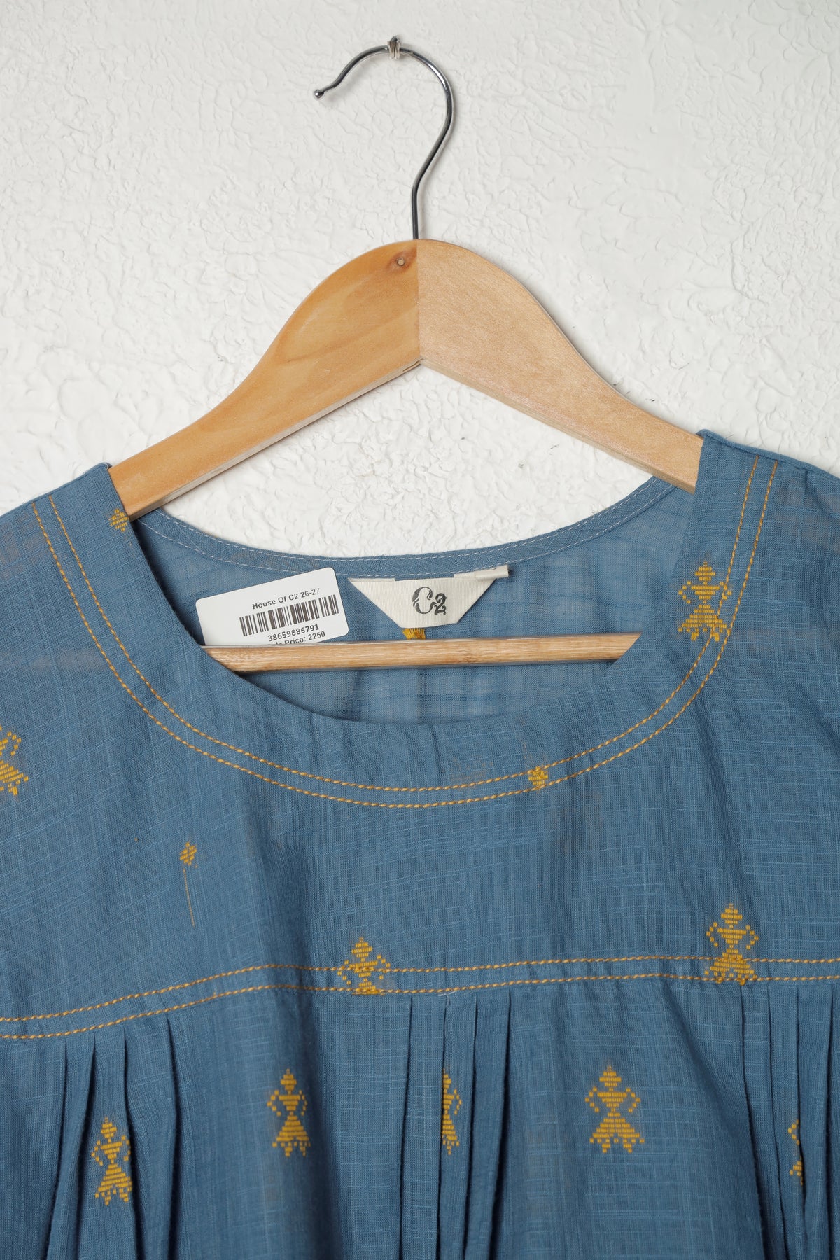 Teal Blue Woven Handloom Top