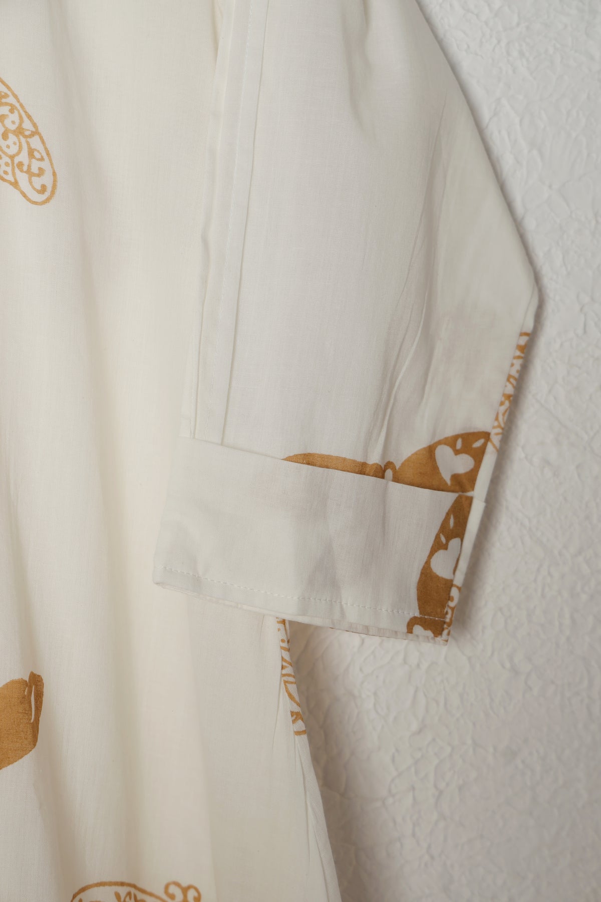 White A-Line Dragonfly Hand Block Print Mul Cotton Dress