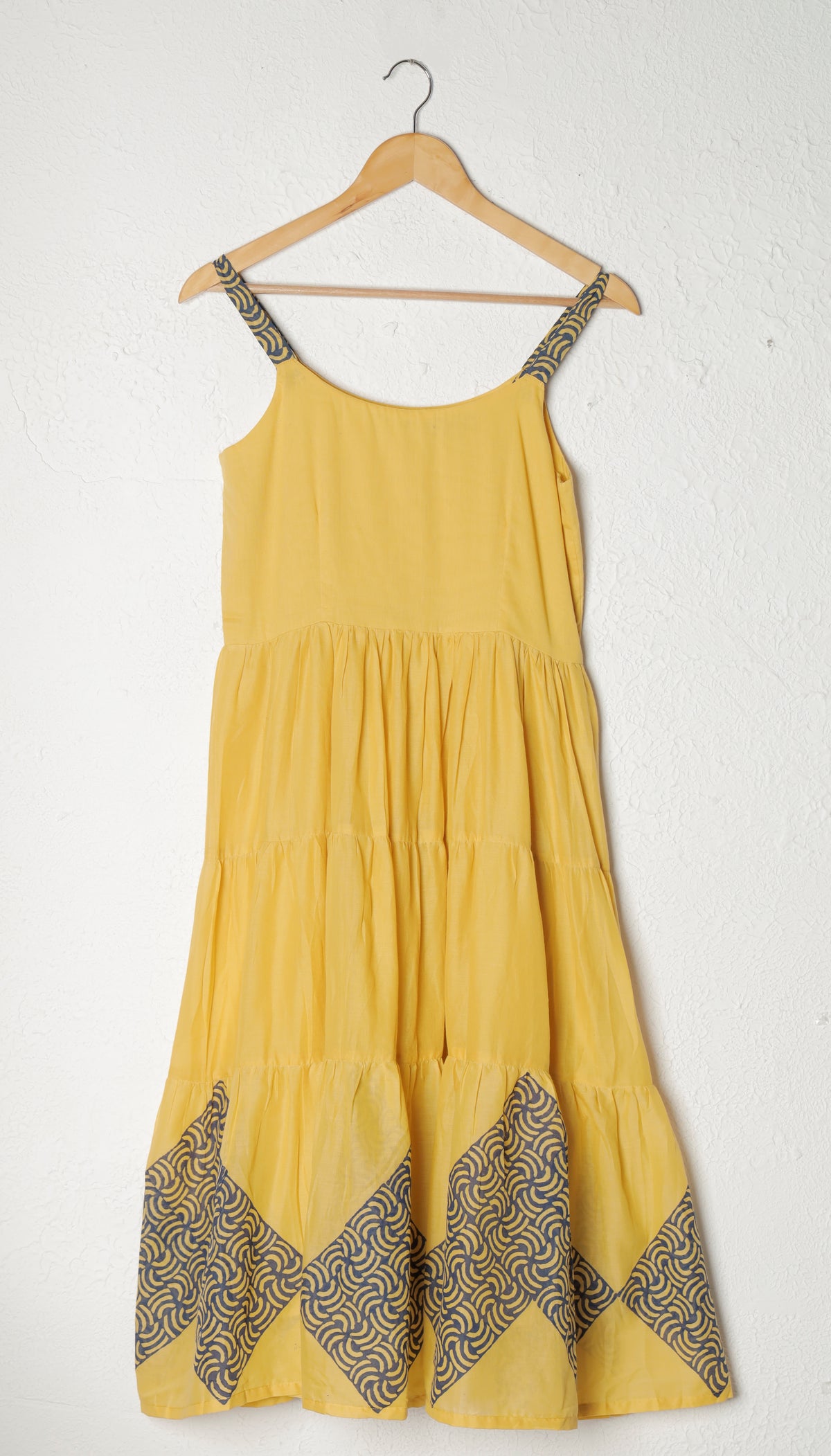 Yellow Layered Mul Cotton Dress