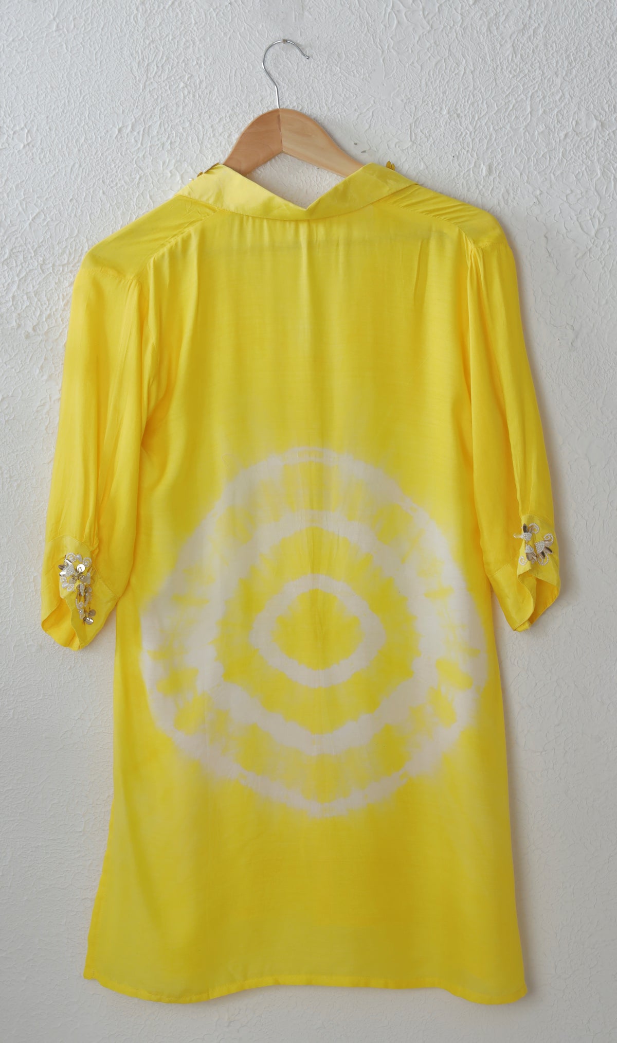 Yellow Embroidered Batik Muslin co-ord set