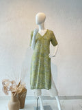 green kurti with stone work