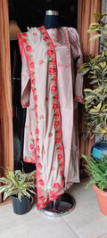 Floral dupatta kurti set pink