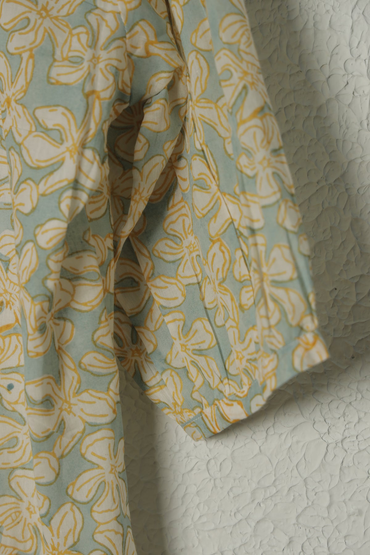 Surf Green and Yellow Printed Cotton Shirt